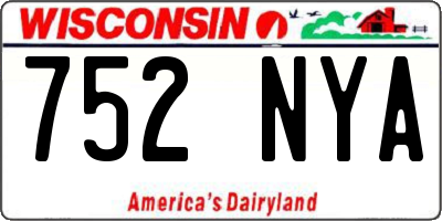 WI license plate 752NYA