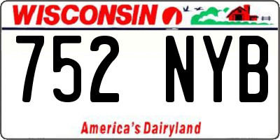 WI license plate 752NYB