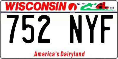 WI license plate 752NYF