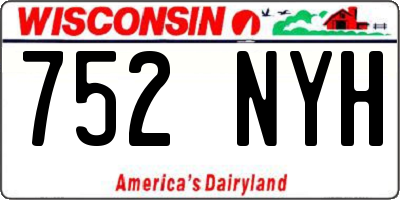 WI license plate 752NYH