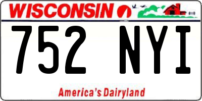 WI license plate 752NYI