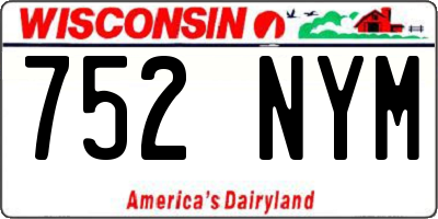WI license plate 752NYM