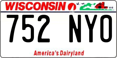 WI license plate 752NYO