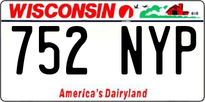 WI license plate 752NYP