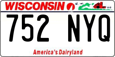WI license plate 752NYQ