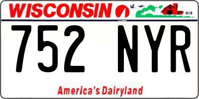 WI license plate 752NYR