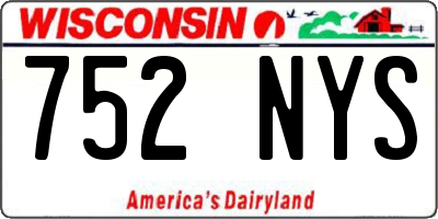 WI license plate 752NYS