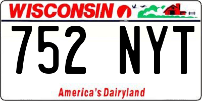 WI license plate 752NYT