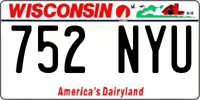 WI license plate 752NYU