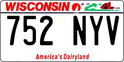 WI license plate 752NYV