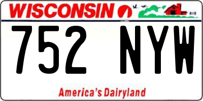 WI license plate 752NYW
