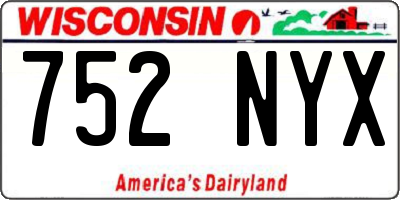 WI license plate 752NYX