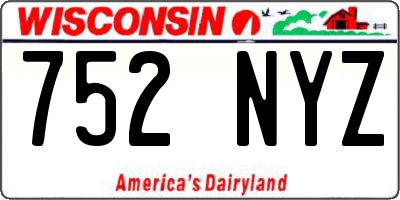 WI license plate 752NYZ