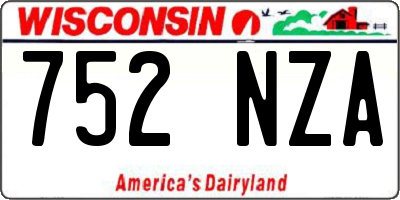 WI license plate 752NZA