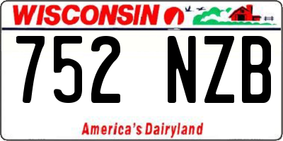 WI license plate 752NZB