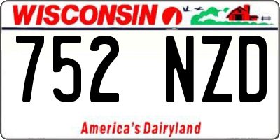 WI license plate 752NZD