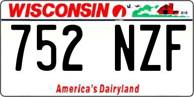 WI license plate 752NZF