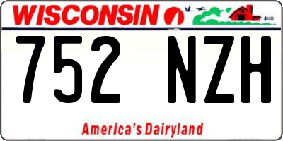 WI license plate 752NZH