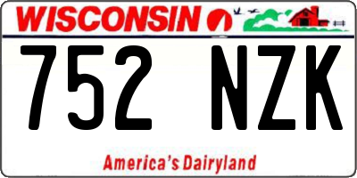 WI license plate 752NZK
