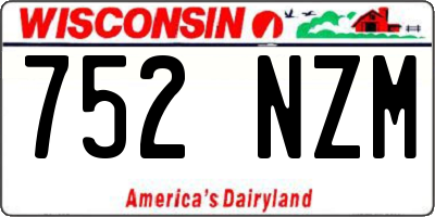 WI license plate 752NZM