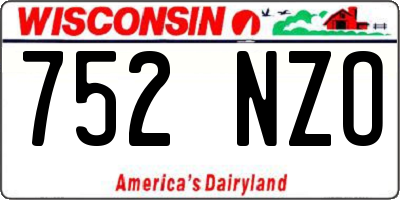 WI license plate 752NZO