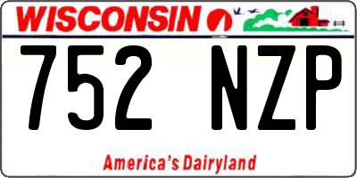 WI license plate 752NZP