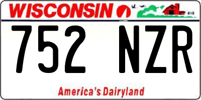 WI license plate 752NZR