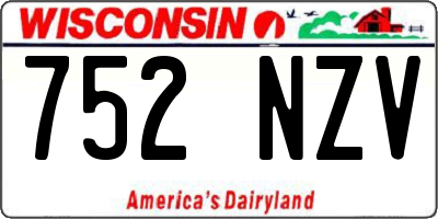 WI license plate 752NZV