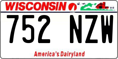 WI license plate 752NZW