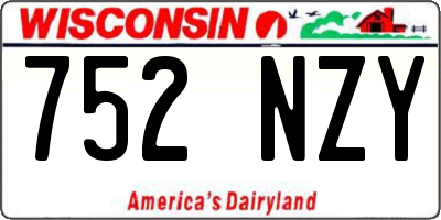 WI license plate 752NZY