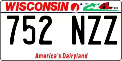 WI license plate 752NZZ