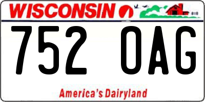 WI license plate 752OAG
