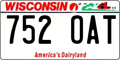 WI license plate 752OAT