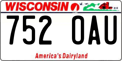 WI license plate 752OAU