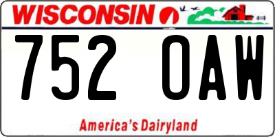 WI license plate 752OAW