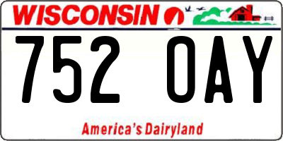 WI license plate 752OAY