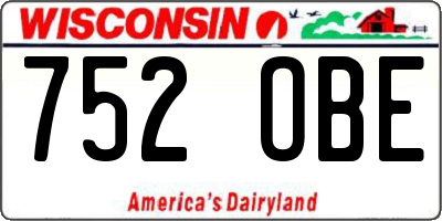 WI license plate 752OBE