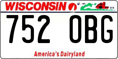 WI license plate 752OBG