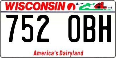 WI license plate 752OBH