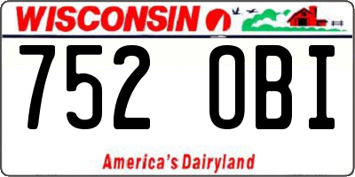 WI license plate 752OBI