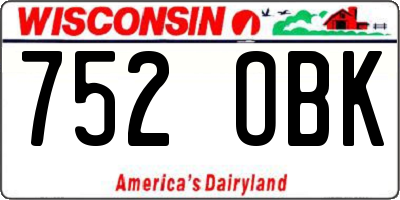 WI license plate 752OBK