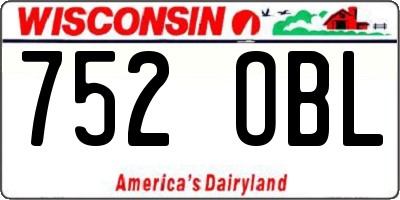 WI license plate 752OBL
