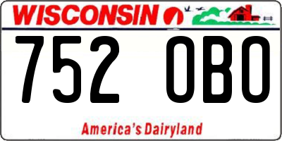 WI license plate 752OBO