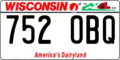 WI license plate 752OBQ