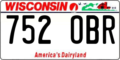 WI license plate 752OBR