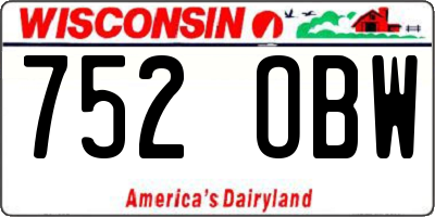 WI license plate 752OBW