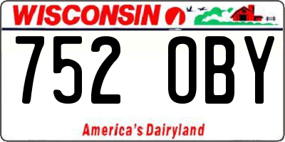 WI license plate 752OBY