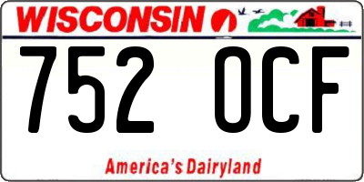 WI license plate 752OCF