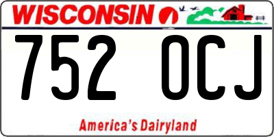WI license plate 752OCJ