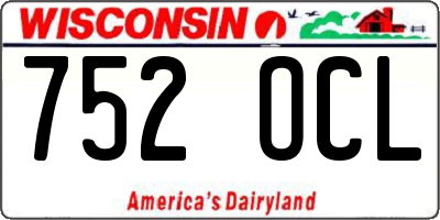 WI license plate 752OCL